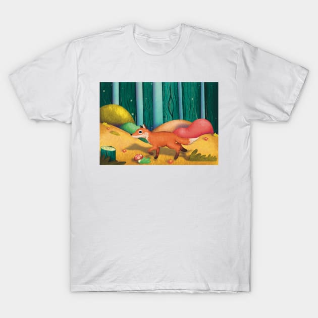 Woodland fox T-Shirt by Alex McGoran’s Store